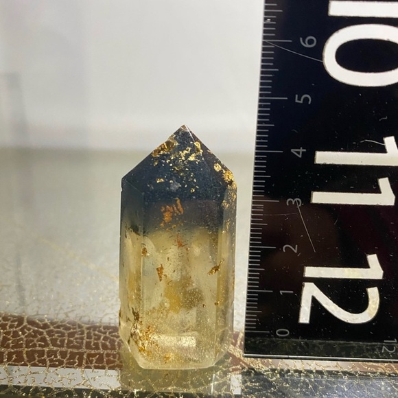 [❌]  Single small standing up crystal with gold flakes inside 💙 - Picture 15 of 16